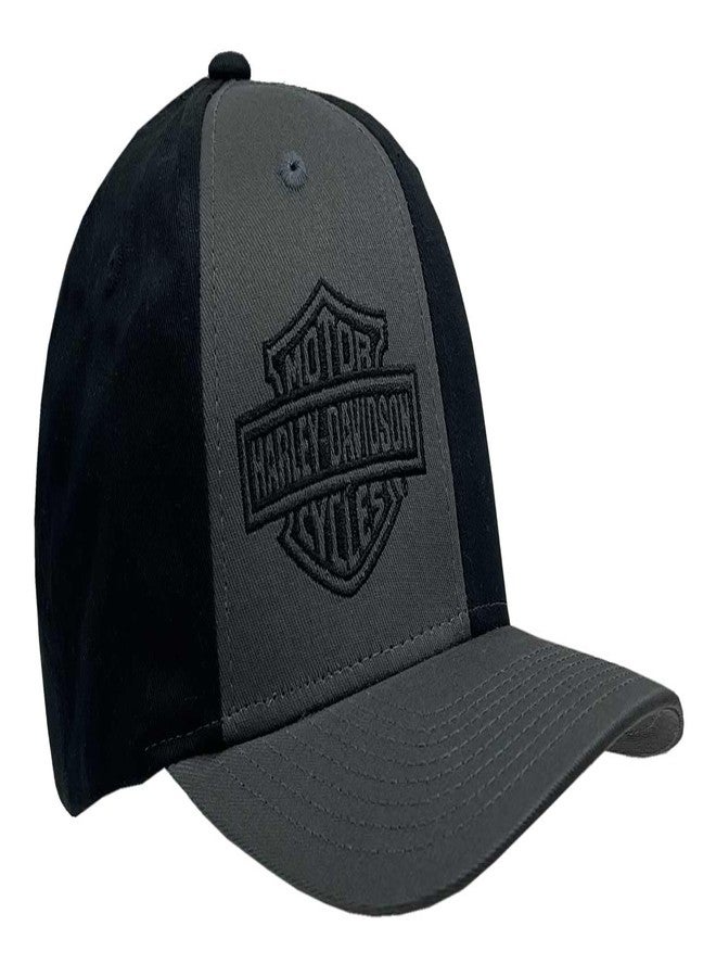 HARLEY DAVIDSON Harley-Davidson Men's Striped Down Adjustable Snapback Baseball Cap - Gray/Black - Image 1